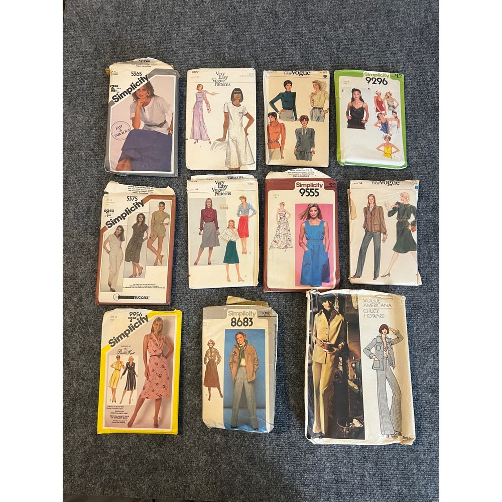 Vintage 1970s Sewing Pattern Lot Simplicity Vogue Women's Retro 11 Pc